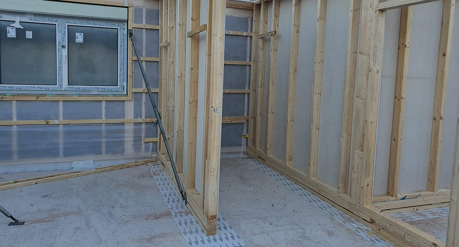 Holzständerbauweise Wohungsbau Innenwände