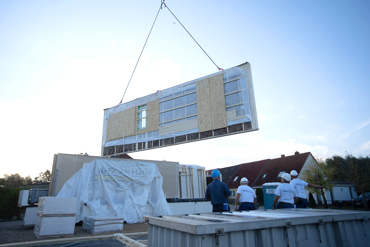 Holzständerbauweise Wohungsbau Fertigelement